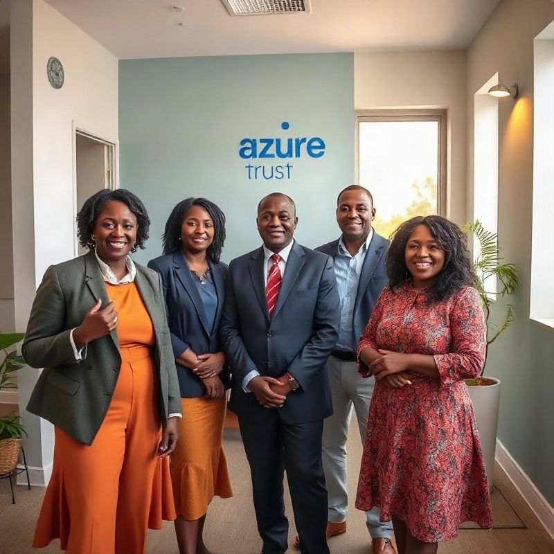 Portrait of the Pandauecho consultancy team in a bright Eldoret office